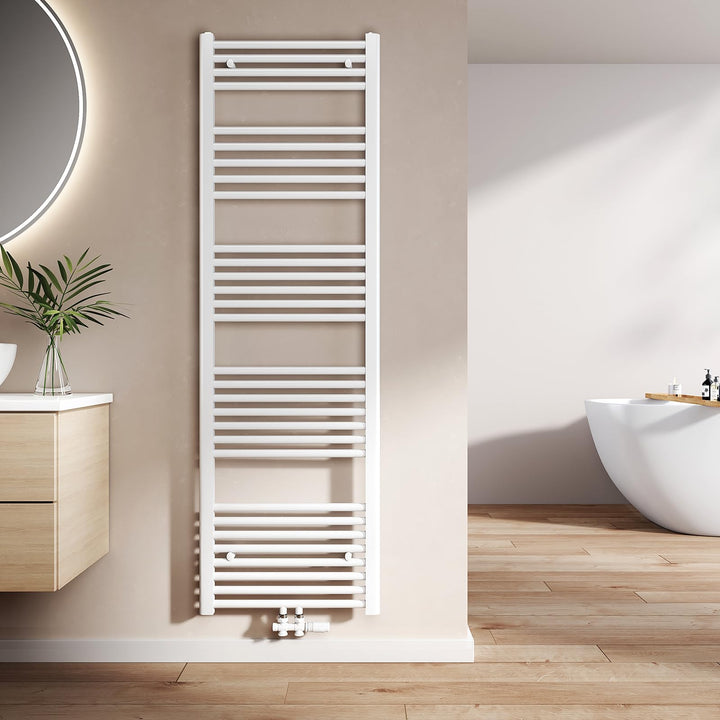 EMKE Badheizkörper Gerade 1600x500 mm - Handtuchheizkörper mit Mittelanschluss, Effizienter Handtuch