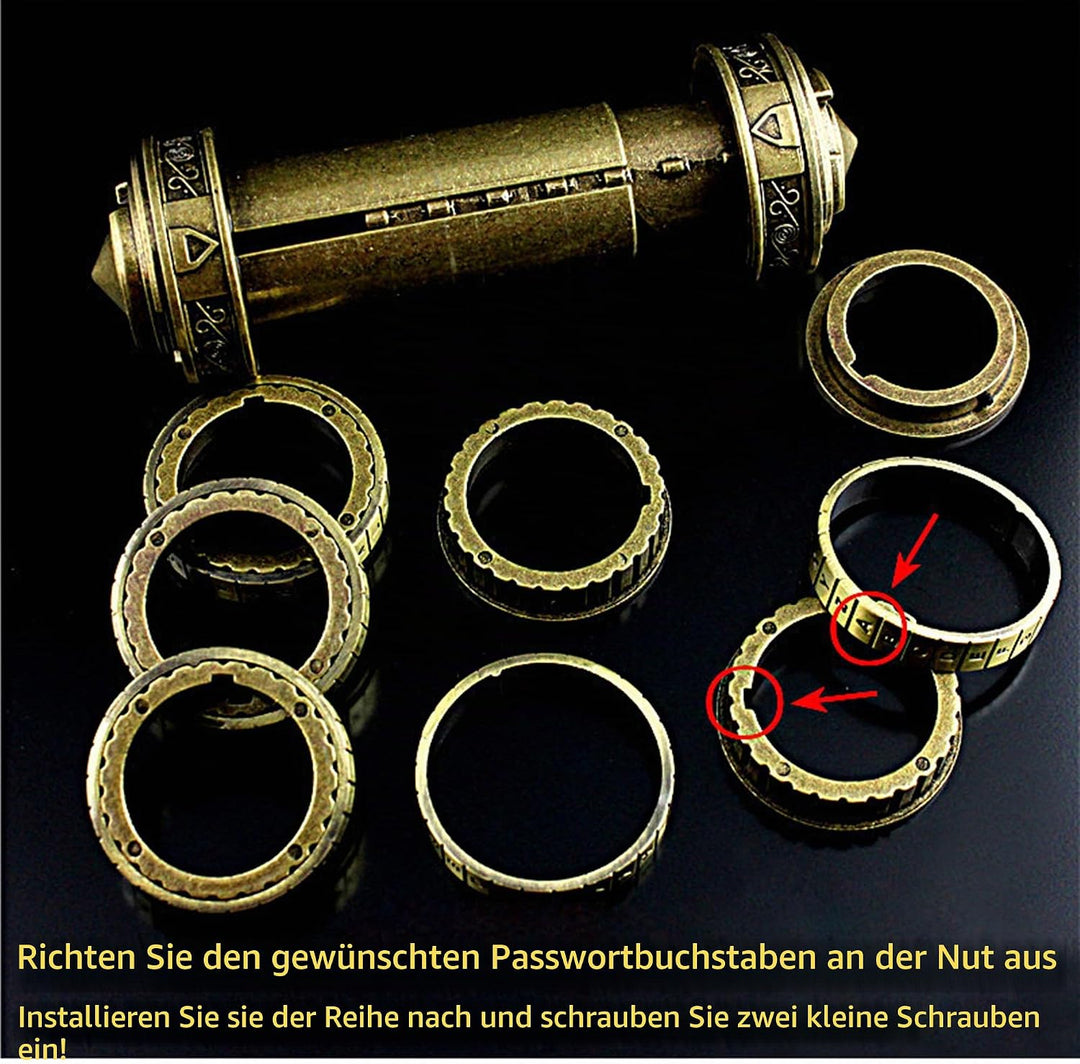 Da Vinci Code, Zylinderschloss Box Mini Cryptex Retro Alphabet Sperren Valentinstag Freundin Freund