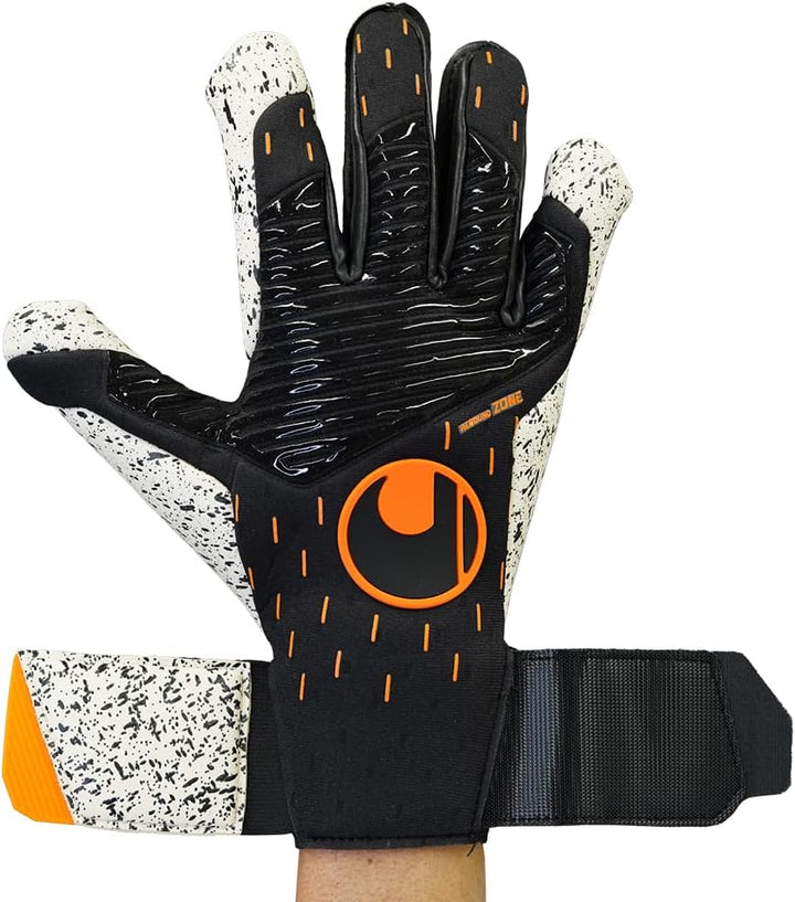 UHL Speed Contact Supergrip+ Torwarthandschuhe 42 Schwarz/Weiss/Neonorange (Multicolor), 42 Schwarz/