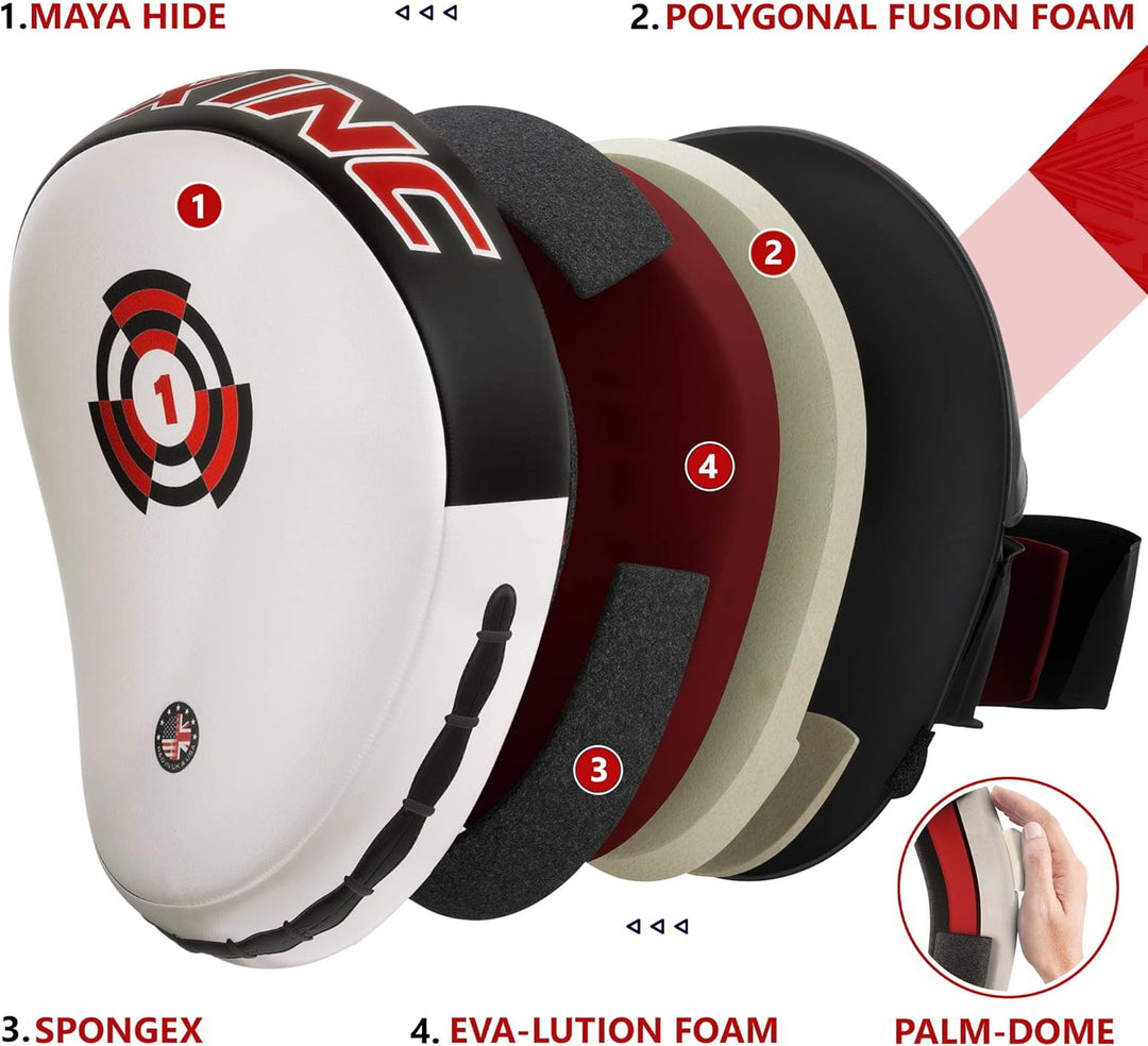 RDX Handpratzen Kampfsport Boxen MMA Training, Maya Hide Leder, Boxpads Schlagpolster Kickboxen Boxp