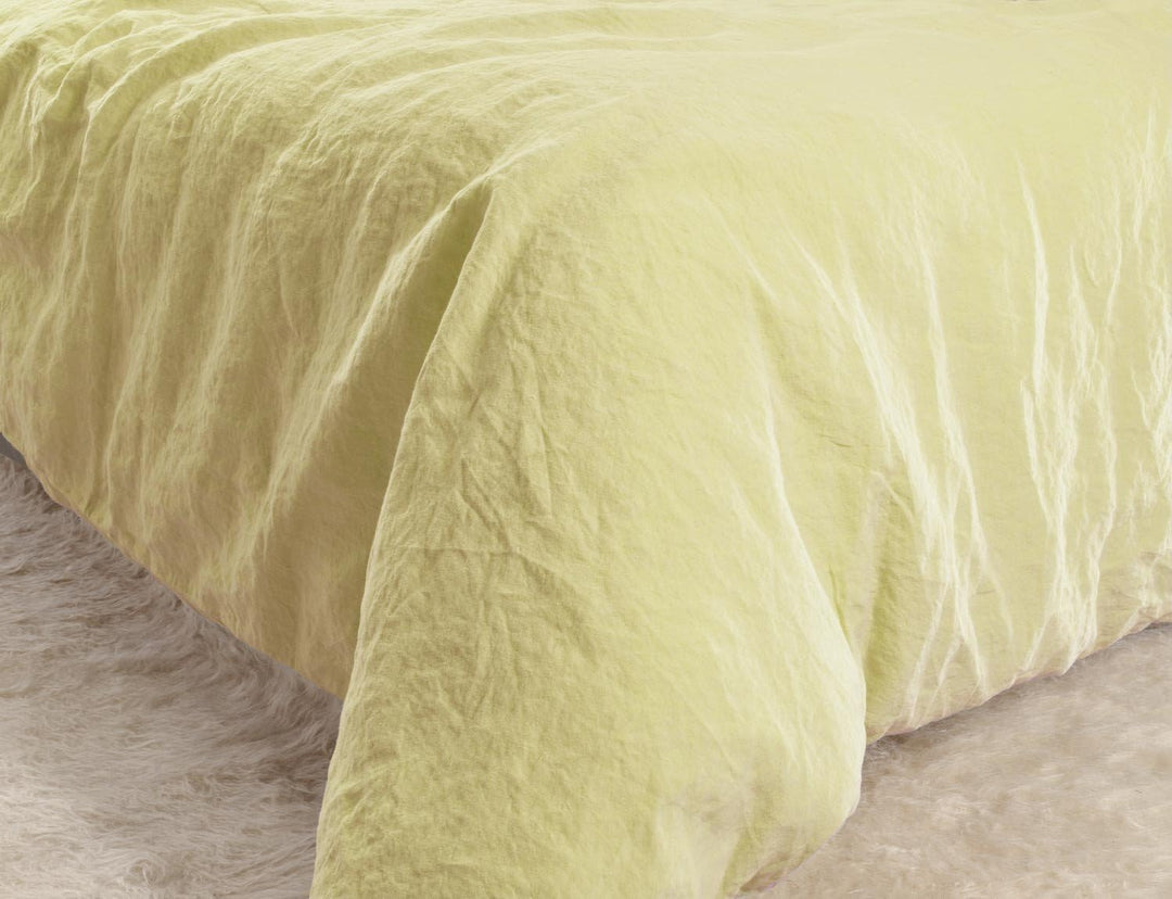 Wohnen &amp; Accessoires GmbH &amp; Co. KG Leinen-Bettwäsche Set Sintra 135x200cm + 80x80cm gelb 2tlg. 135x2