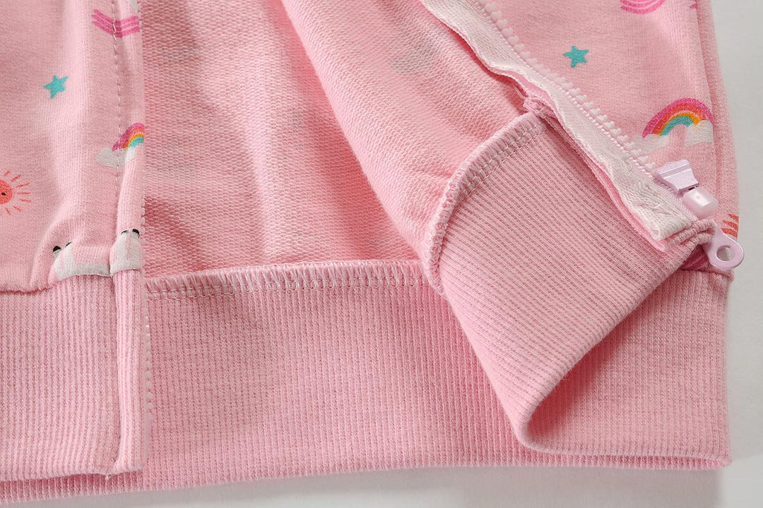 EULLA Kinder Mädchen Zip Up Hoodie Sweatjacke Kapuzenjacke Kapuzenpullover Langarm Baumwolle Einhorn