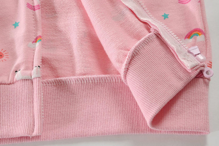EULLA Kinder Mädchen Zip Up Hoodie Sweatjacke Kapuzenjacke Kapuzenpullover Langarm Baumwolle Einhorn