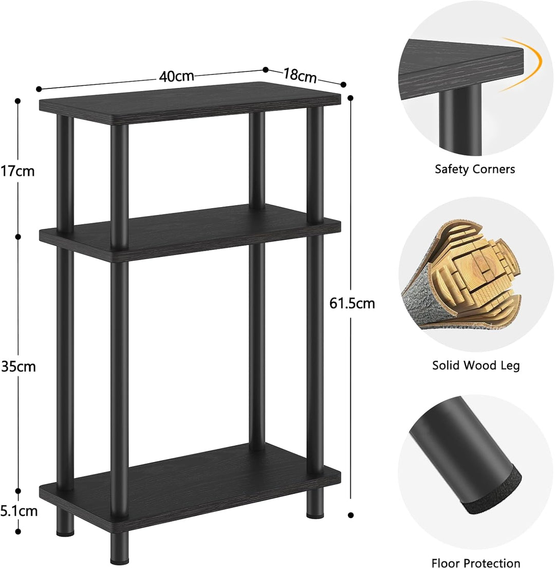 APICIZON Beistelltisch Schmal 3 Tier Beistelltisch Holz, 40x18x61.5CM, Nachttisch Schmal mit Staurau