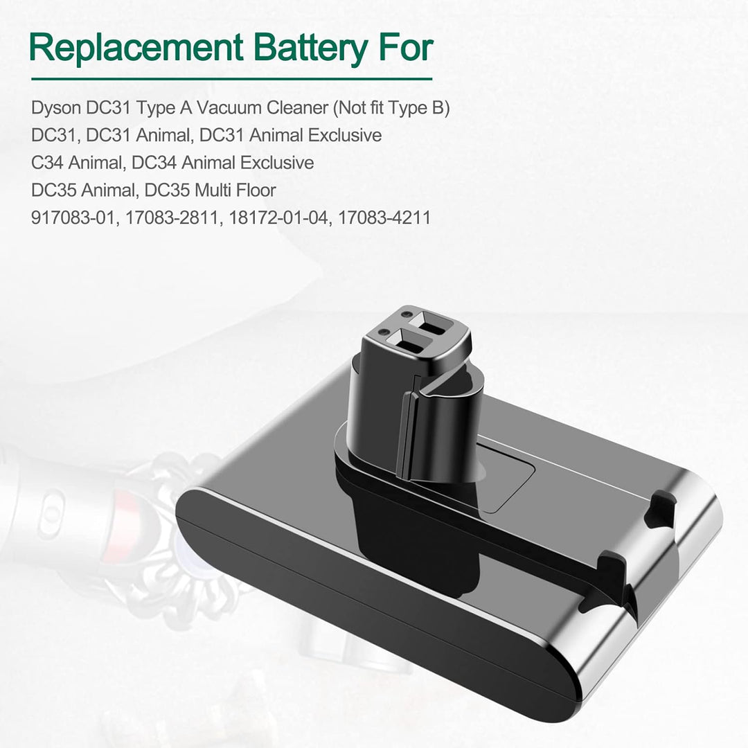 ADVTRONICS 22,2V Ersatz Akku für Dyson DC31 DC34 DC35 DC44 917083-01 17083-2811 18172-01-04 17083-42