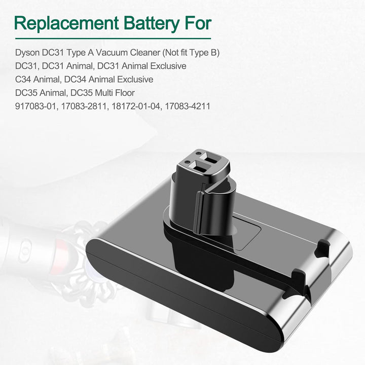 ADVTRONICS 22,2V Ersatz Akku für Dyson DC31 DC34 DC35 DC44 917083-01 17083-2811 18172-01-04 17083-42