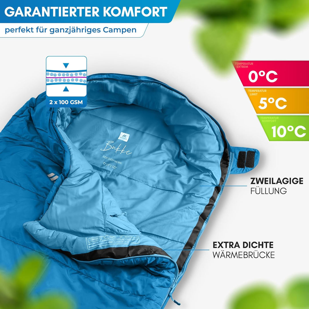 NORDMUT® Schlafsack Kinder mitwachsend für zuverlässigen Kälteschutz – Kinderschlafsack aus schadsto