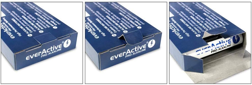 everActive AA Batterien, Pro Alkaline, Mignon LR6 R6 1.5V 10 Jahre Haltbarkeitsdatum - 200 Stück Pac