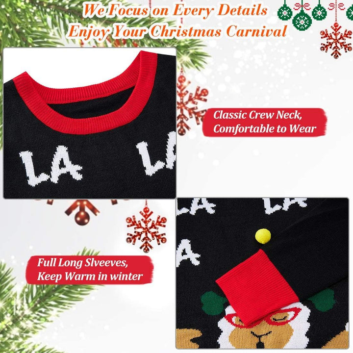 NEWISTAR Unisex Weihnachtspullover Jungen Strickpullover 3D Druck Pullover Weihnachten Jumper Ugly C