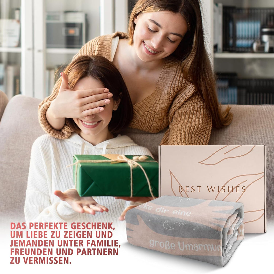 Craftique Gute Besserung Geschenke für Frauen Männer, Grosse Umarmung Kuscheldecke, Aufmunterung Ges
