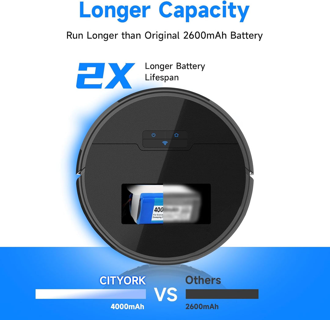 CITYORK Li-ion Upgrade 4000mAh Akku für Proscenic 850T 850P, Für Tikom G8000 L9000 Robot, Für Venga