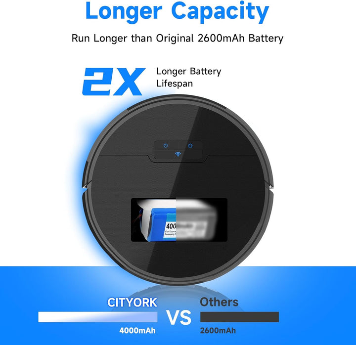 CITYORK Li-ion Upgrade 4000mAh Akku für Proscenic 850T 850P, Für Tikom G8000 L9000 Robot, Für Venga