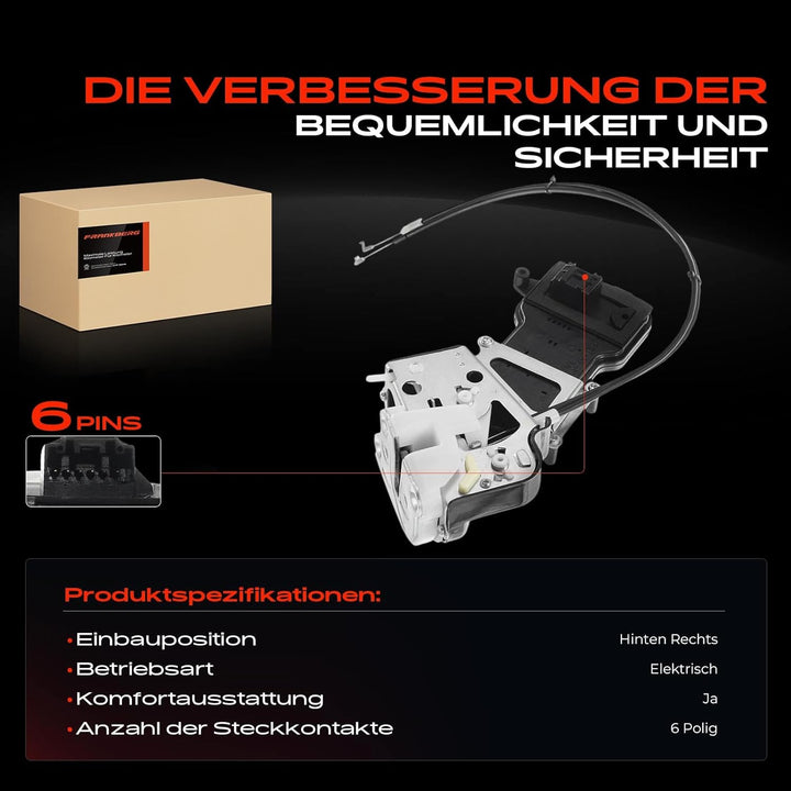 Frankberg Türschloss Stellmotor Hinten Rechts 6-Polig Kompatibel mit 6 Hatchback G.G Alle Motoren 20