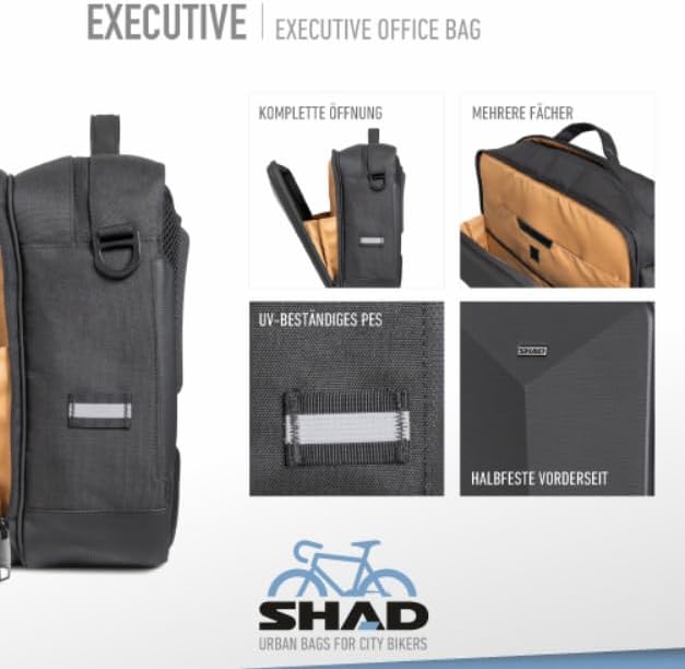 SHAD Bikes - Laptoptasche Fahrrad Gepäckträger 16L - wasserdichte Fahrradtasche mit Schultergurt - f