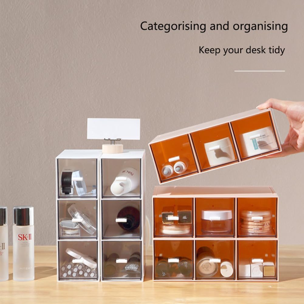 Küchen Organizer mit 3 Schubladen, Aufbewahrungsbox für Teebeutel, Kaffeepads, Teebox mit 3 Schublad