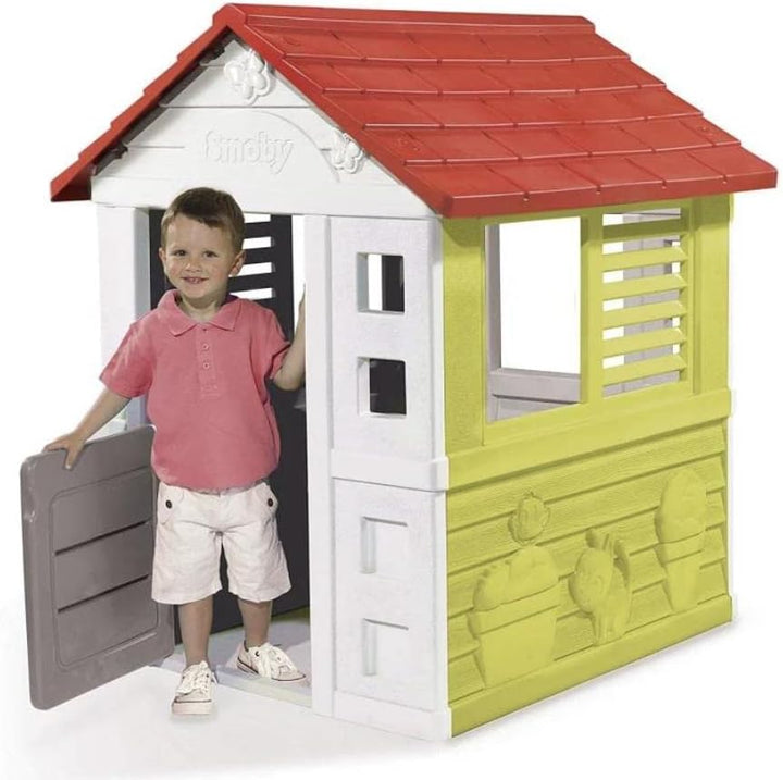 Smoby – Lovely Haus - Spielhaus für Kinder für drinnen und draussen, mit kleiner Eingangstür und Fen