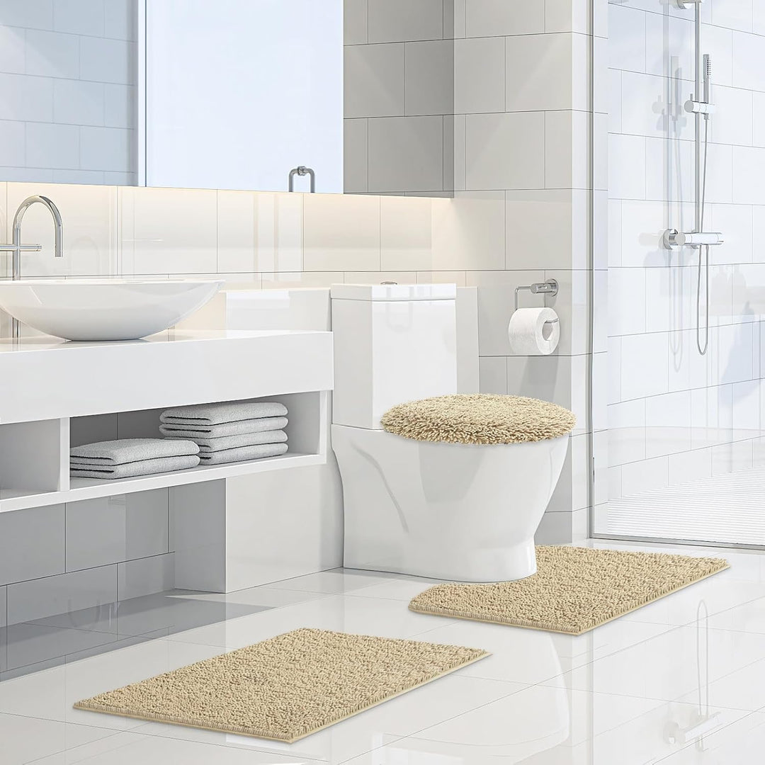 TREETONE Shaggy-Chenille-Badezimmer-WC-Deckelbezug, ultraweiche Plüsch-Sitzbezüge, flauschig saugfäh