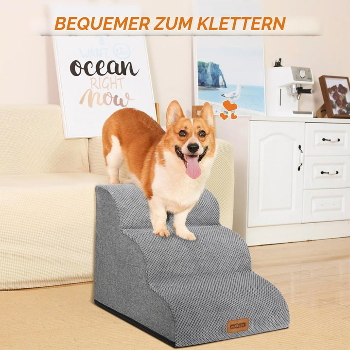Nobleza Hundetreppe für Kleine Hunde, 3 Stufen Hundetreppe Schwamm Hunderampe Haustiertreppe für Hun