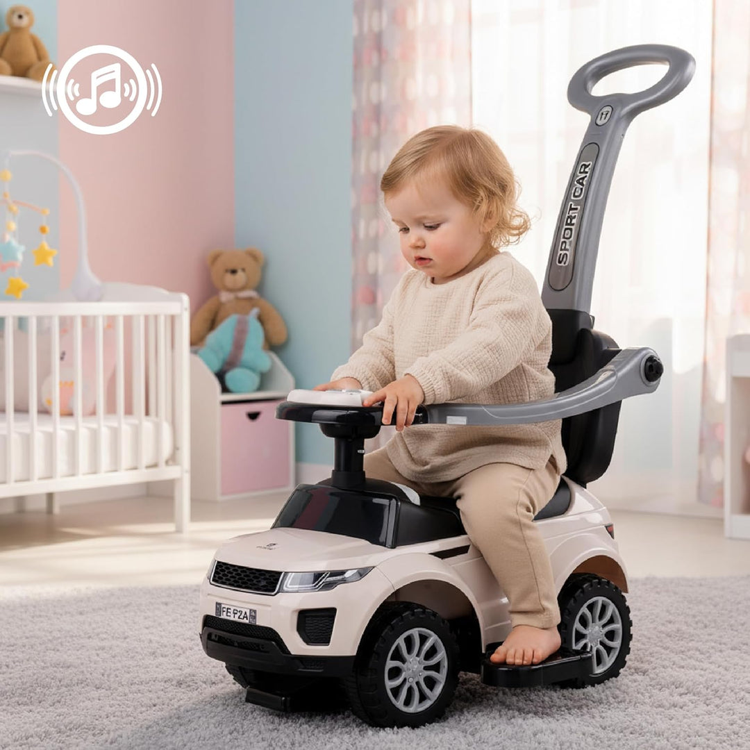 4in1 Kinderauto Rutschauto ab 2 Jahre und Schiebeauto mit Hupe und Musik, Rutschauto mit Stauraum un