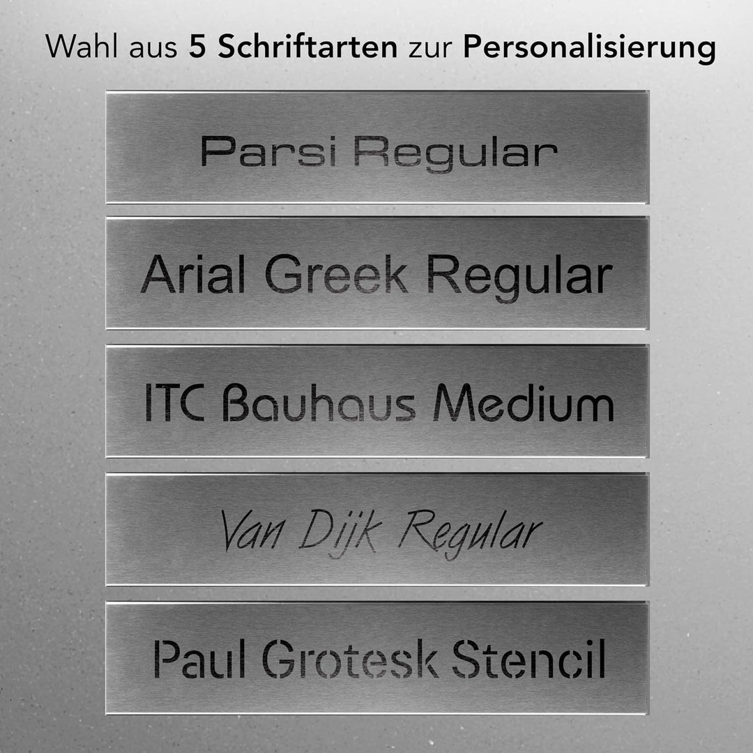 NewHabitat - Briefkasten Valencia personalisiert - Anthrazit RAL 7016 Mit Gravur, Mit Gravur