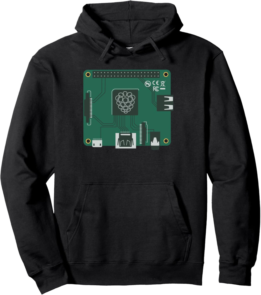 Green Raspberry Pi (Micro-Computer-Design) Pullover Hoodie
