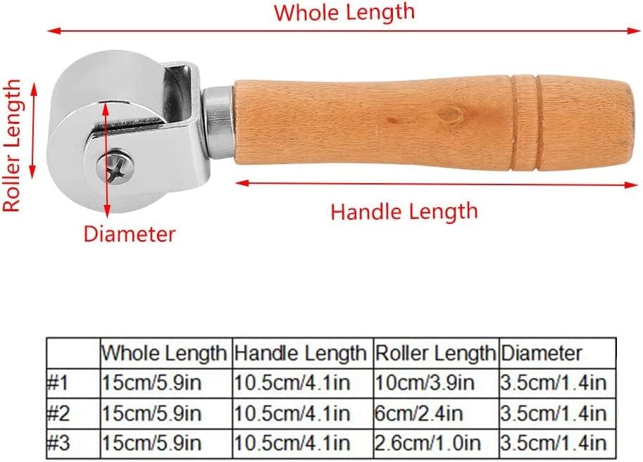 Andruckrolle aus Leder, Holzgriff Leder Andruckrolle Leder Kleberolle für Kantenumleimer zum Verschw
