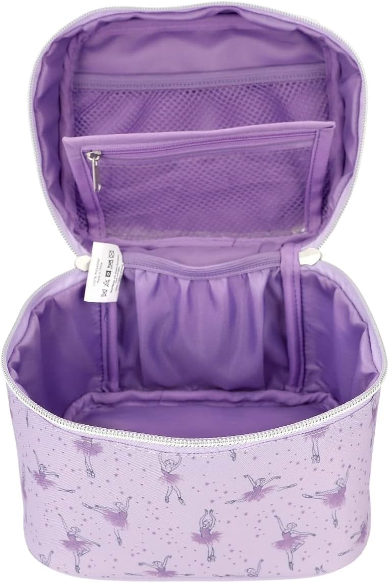 Depesche 12239 TOPModel Ballet-Kosmetiktasche in Lila mit Glitzersteinen, Beauty Case mit Innentasch