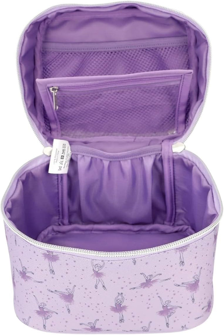 Depesche 12239 TOPModel Ballet-Kosmetiktasche in Lila mit Glitzersteinen, Beauty Case mit Innentasch