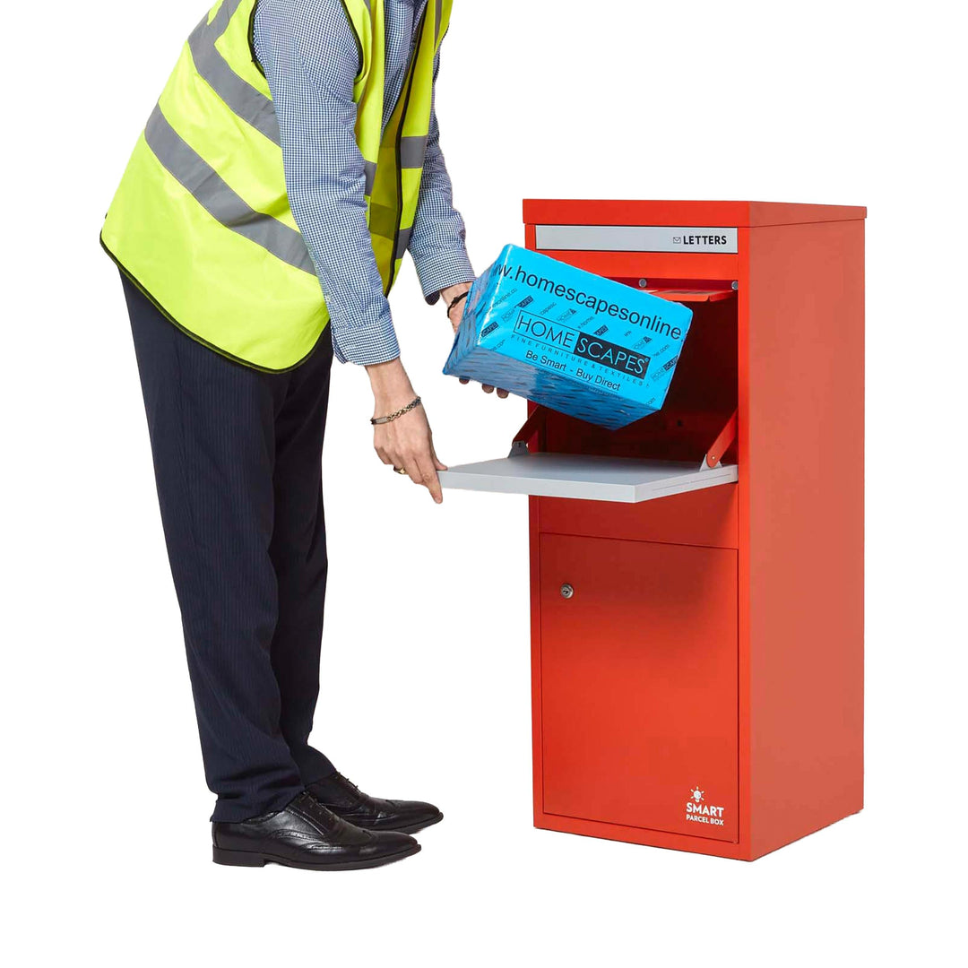 Smart Parcel Box Paketbox L - Briefkasten mit Paketfach wetterfest, rot | Paketbriefkasten, Paketbox
