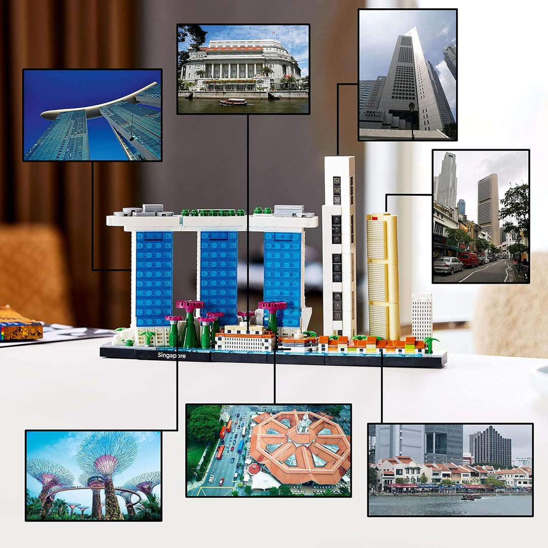 LEGO 21057 Architecture Singapur Modellbausatz für Erwachsene, Skyline-Kollektion, Home Deko zum Bas