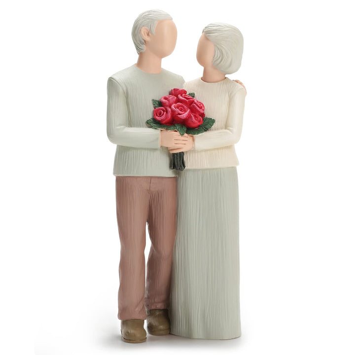 Carracci Liebevolles älteres Paar Figuren, Hochzeitstag Statuen für Heimdekoration, geformte handgem