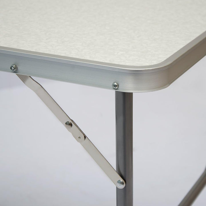 AMANKA Alu Campingtisch 80x60cm - Klapptisch Picknicktisch Leichter Falttisch Marmor-Optik Hellgrau,