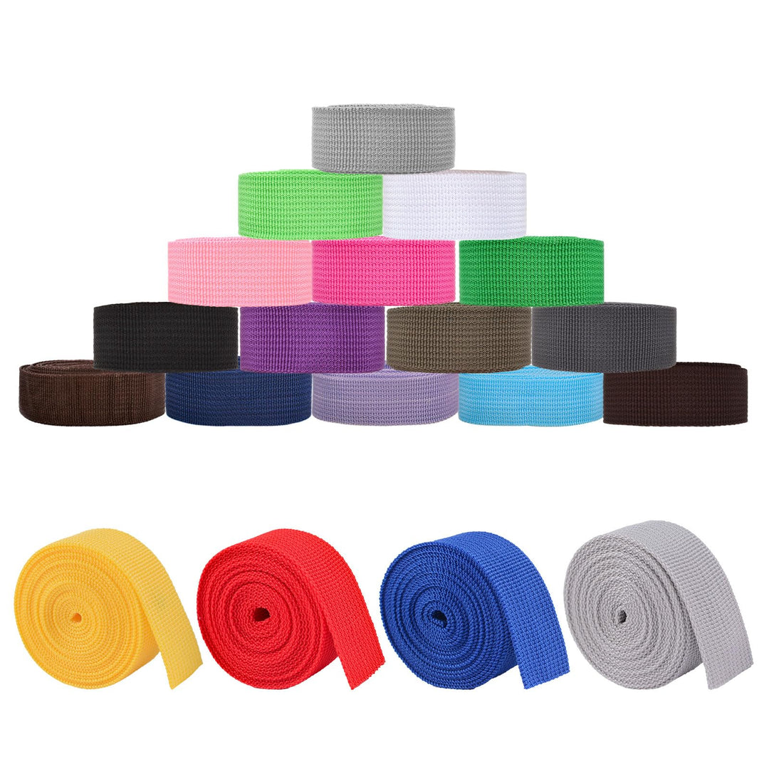 WANDIC Polypropylen-Gurtband, 19 Rollen, 2,18 Yards breiter Gurtband, Gurtband, Stoffgurt für DIY-He