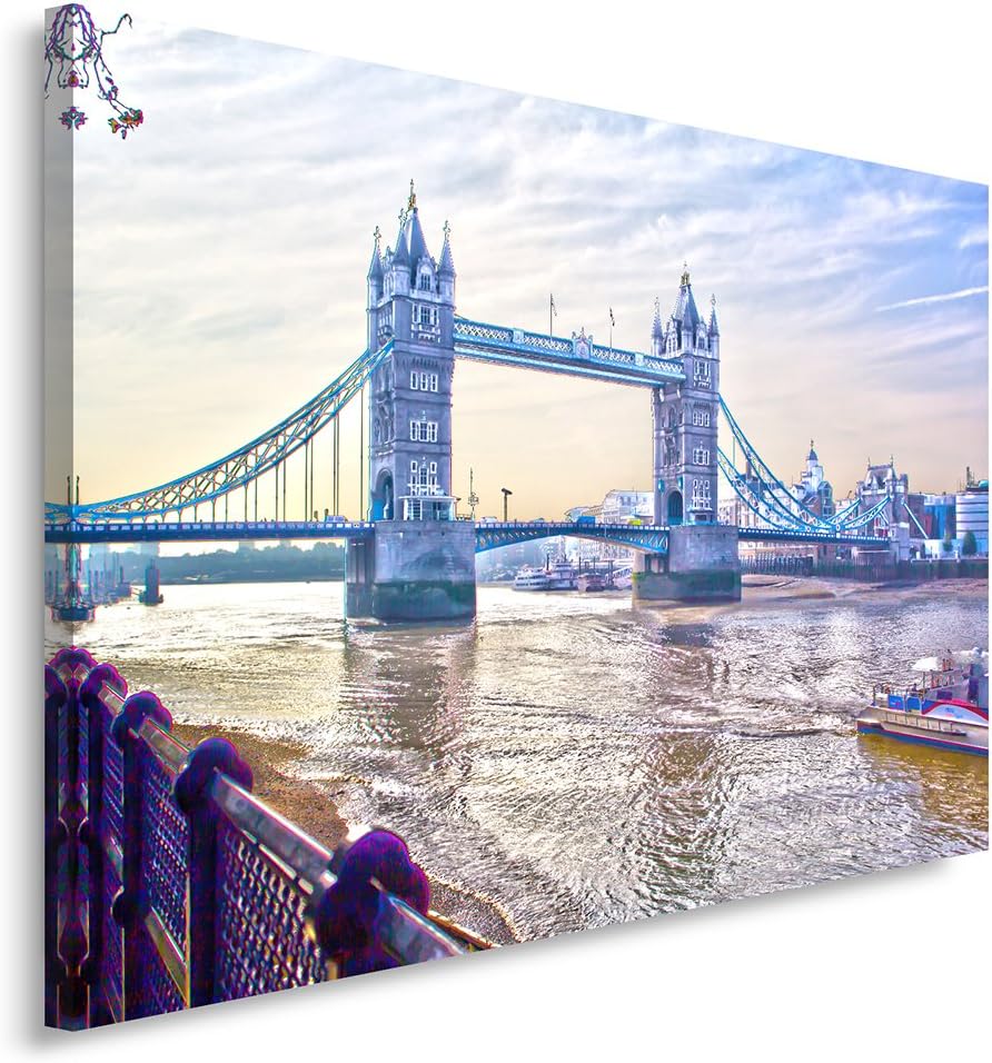 Feeby Frames, Leinwandbild, Bilder, Wand Bild, Wandbilder, Kunstdruck 60x80cm, LONDON BRÜCKE, AUSSIC