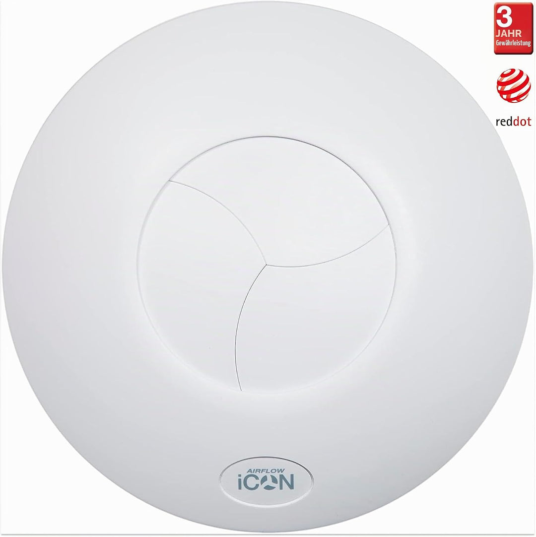 Airflow iCON 30 Badlüfter Abluftventilator – 100mm/4 | 33 l/s Luftstrom, Energieeffizient 10,7W, Lei
