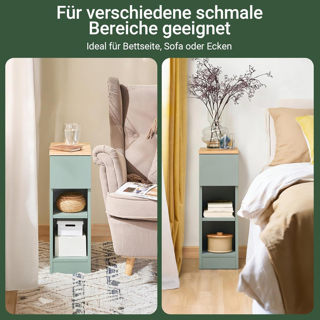 SoBuy Nachttisch mit Schublade für Boxspringbett Sofatisch Beistelltisch schmal Telefontisch Nachtsc