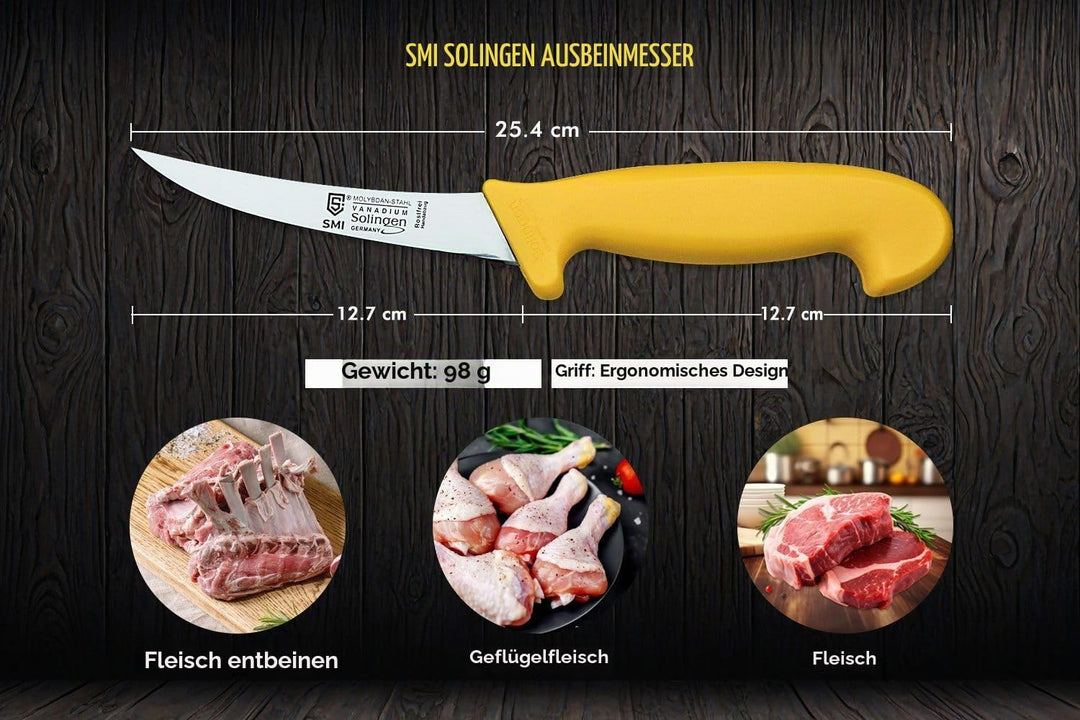 SMI - 5 Zoll Ausbeinmesser Solingen Metzgermesser Profi Fleischmesser Edelstahl - 2