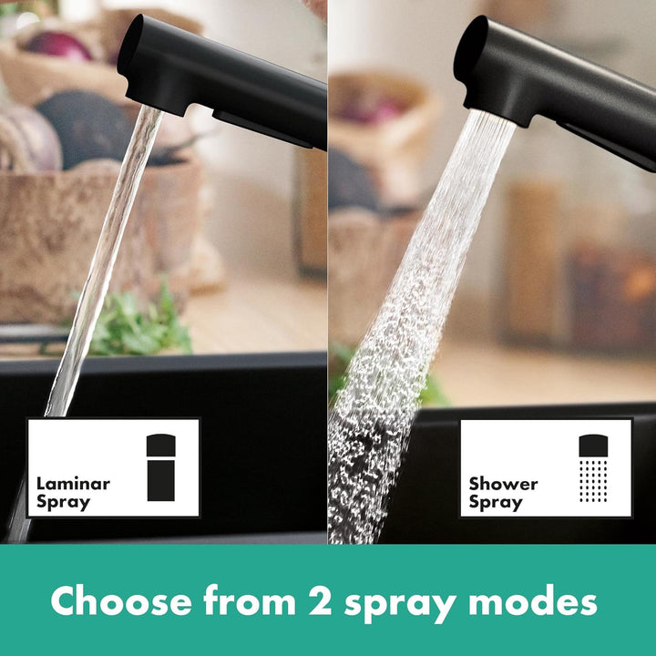 hansgrohe Küchenarmatur Zesis M33, Wasserhahn Küche mit Auslauf Höhe 150 mm, 150° drehbar, ausziehba