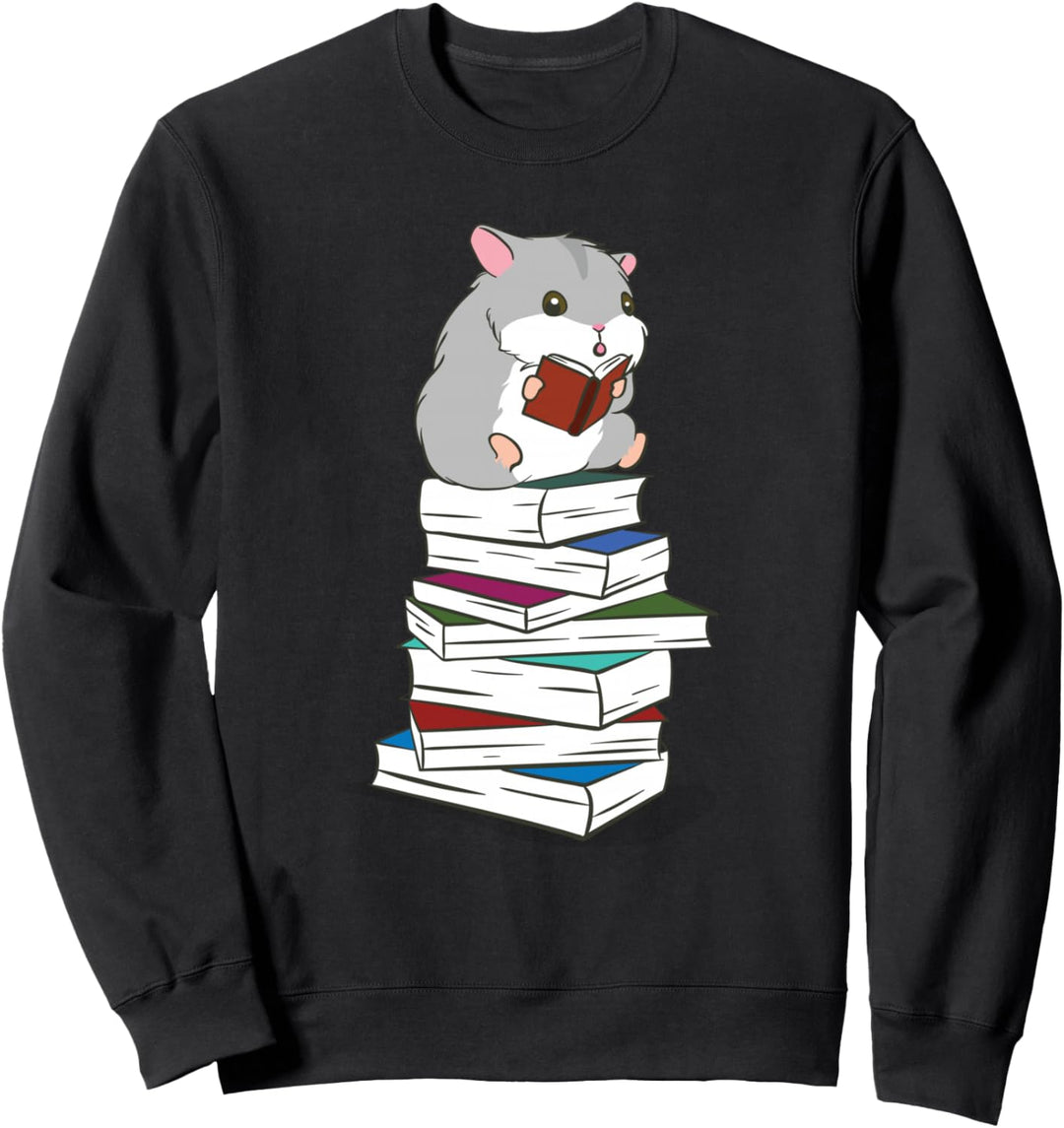 Niedlicher Hamster Buch Leseratte Nager Sweatshirt