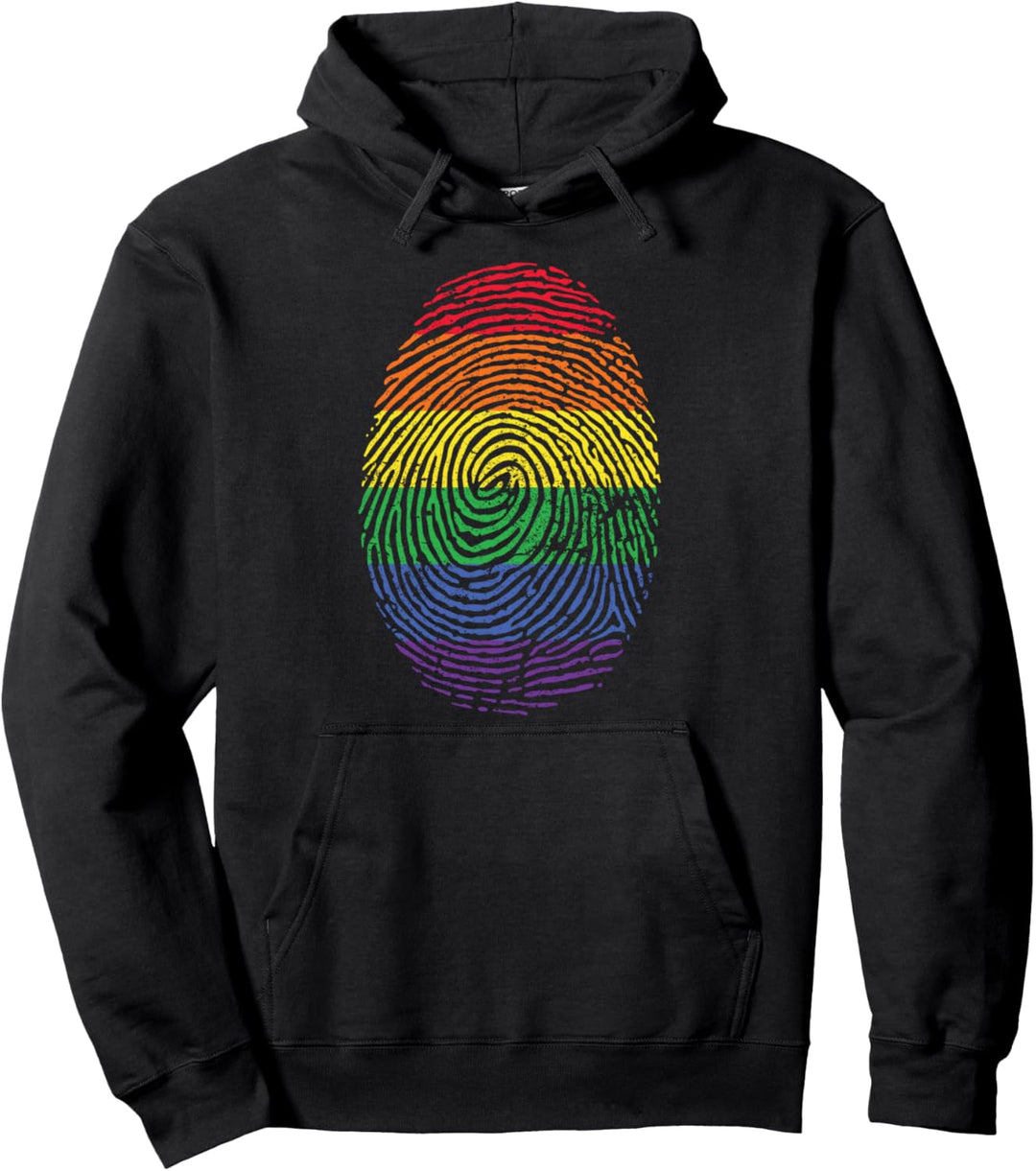 LGBT pride fingerprint Pullover Hoodie