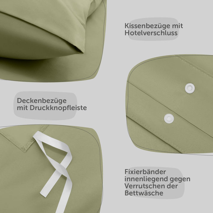 Blumtal Bettwäsche 220x240 cm + 2X Kissenbezug 80x80 cm - Oeko-TEX zertifizierte Mikrofaser Bettwäsc