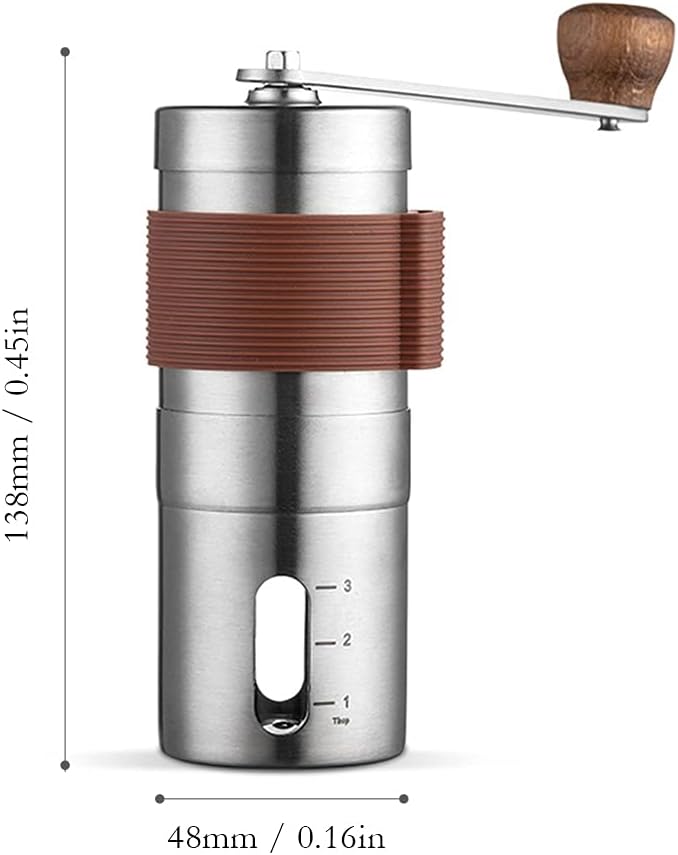 Cocoarm Verstellbare Handkaffeemühle Edelstahl Körper Handbuch Handkaffeemühle Waschbare Handmühle K