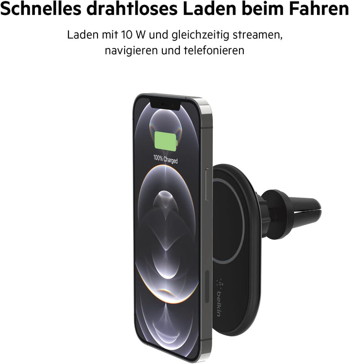 BelkinBoostChargedrahtloser magnetischer Kfz-Telefon-Halter, kompatibel mitMagSafe-fähigemiPhone14/1