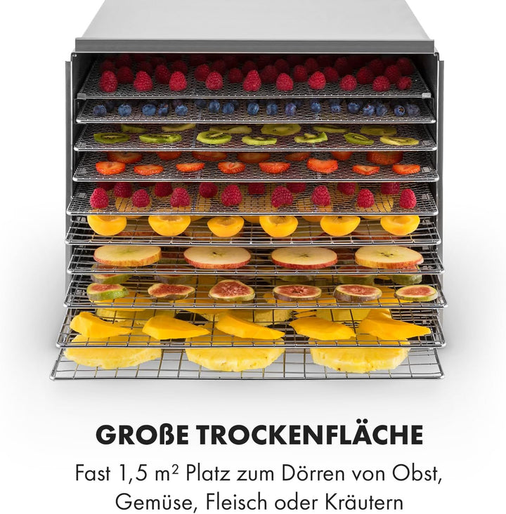 Klarstein Fruit Jerky Pro - Dörrgerät, Dörrautomat, einzeln entnehmbar, einstellbare Temperatur, gro