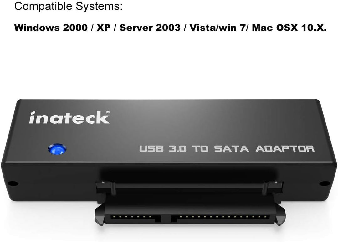 Inateck USB 3.0 zu SATA Konverter Adapter für 2.5/3.5 Zoll Laufwerke HDD SSD mit 12V 2A Netzteil.