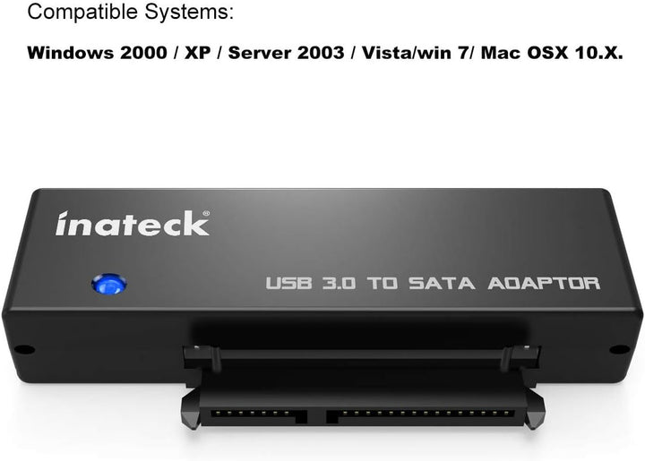 Inateck USB 3.0 zu SATA Konverter Adapter für 2.5/3.5 Zoll Laufwerke HDD SSD mit 12V 2A Netzteil.