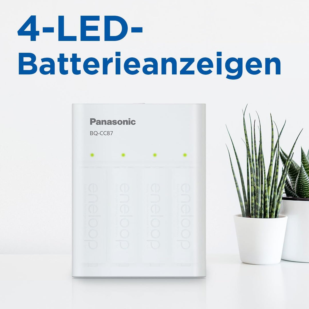 Panasonic eneloop SmartPlus USB Travel Ladegerät für 1–4 AA/AAA NI-MH-Akkus, mit USB-Anschluss, 10 S