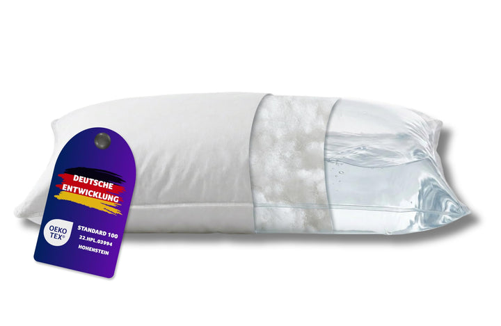 Traumnacht orthopädisches Wasserkissen mit anpassbarer Füllmenge, Bezug aus 100% Baumwolle, 40 x 80
