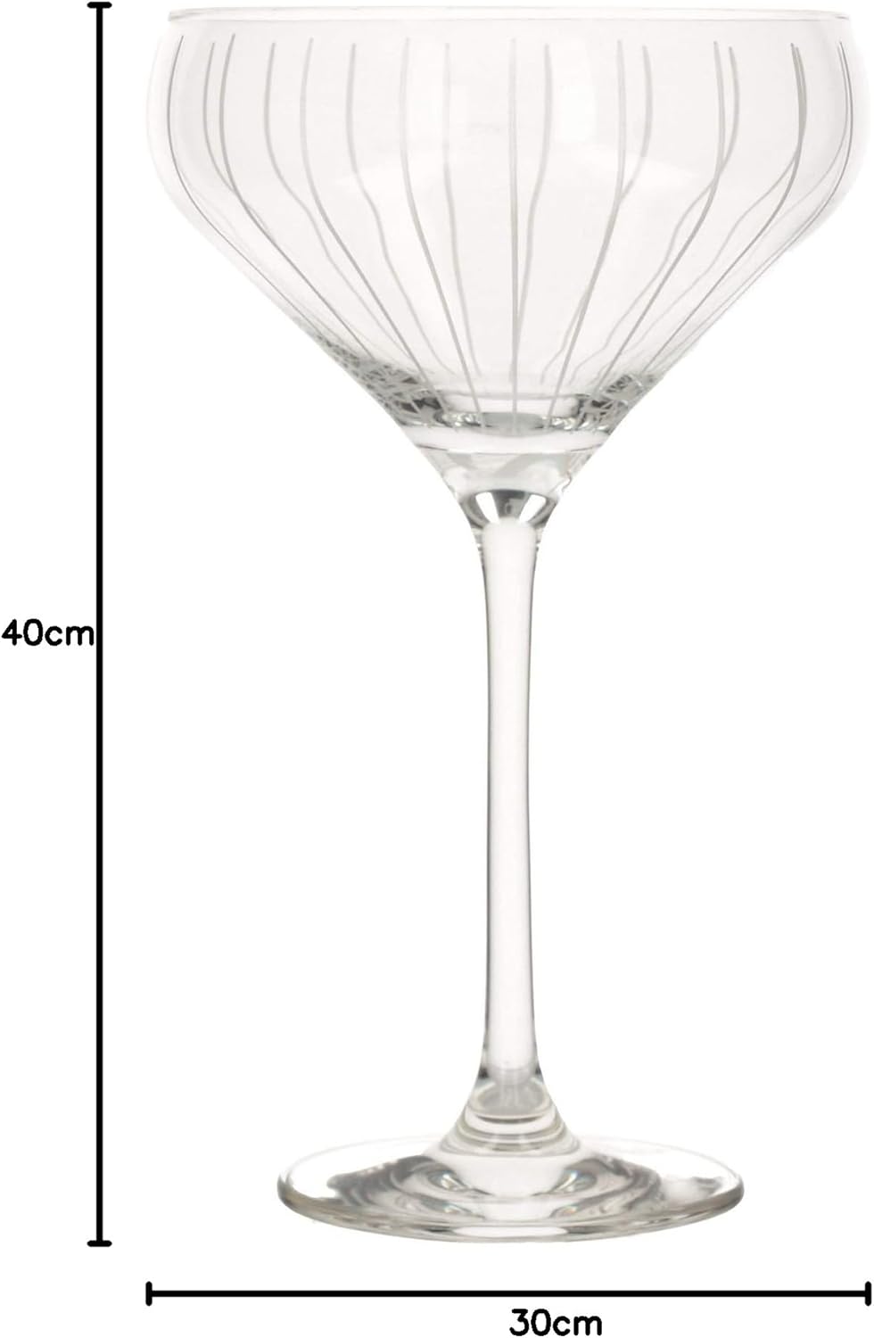 Mikasa Cheers Martinigläser, 290 ml, 4 Stück, Kristallglas, silber, 400 ml, Set of 4 Klassiker Silbe