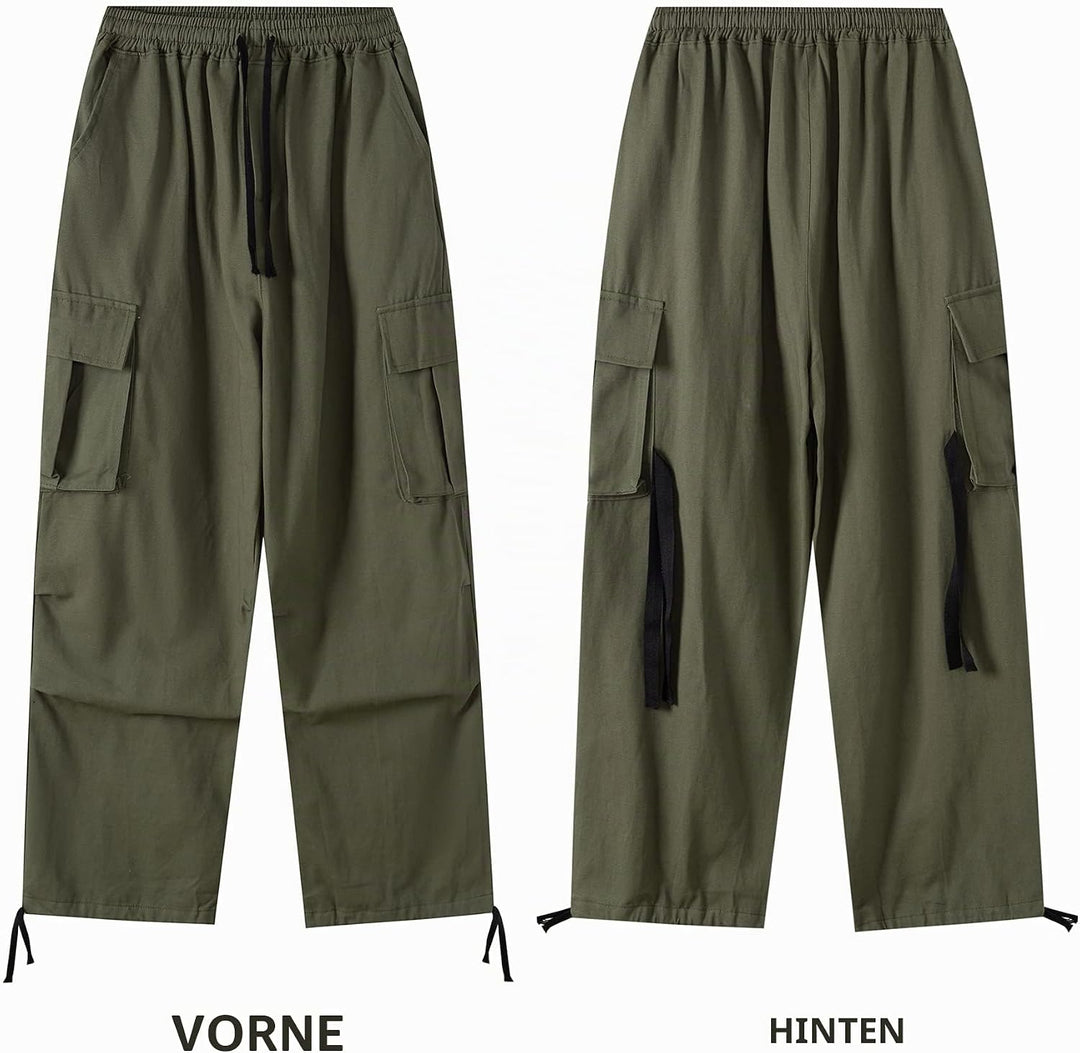 Linsennia Parachute Pants Y2k Cargohose Damen Baggy Hose Mädchen Weite Cargo Pants High Waist Street